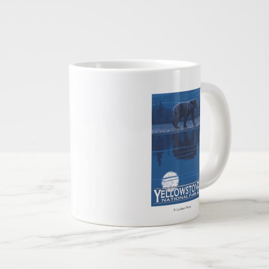 Bär im Mondlicht - Yellowstone-Nationalpark Jumbo-Tasse (Vorderseite Rechts)