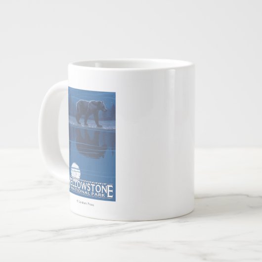 Bär im Mondlicht - Yellowstone-Nationalpark Jumbo-Tasse (Vorderseite Links)