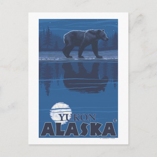 Bär im Mondlicht - Yukon, Alaska Postkarte (Vorderseite)