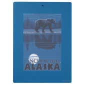 Bär im Mondschein - Anchorage, Alaska Klemmbrett (Rückseite)