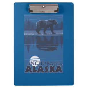 Bär im Mondschein - Anchorage, Alaska Klemmbrett