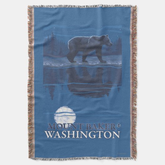 Bär im Mondschein - Berg-Bäcker, Washington Decke (Vorderseite Vertikal)