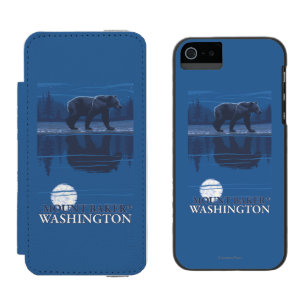 Bär im Mondschein - Berg-Bäcker, Washington Incipio Watson™ iPhone 5 Geldbörsen Hülle