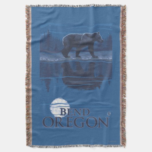 Bär im Mondschein - Biegung, Oregon Decke (Vorderseite Vertikal)