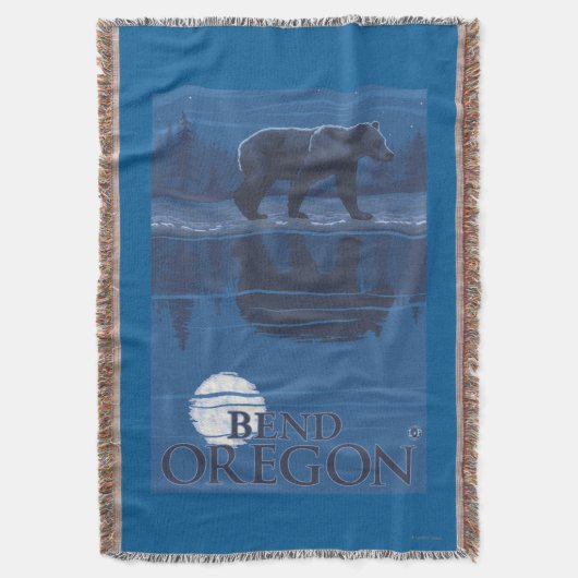 Bär im Mondschein - Biegung, Oregon Decke (Vorderseite Vertikal)