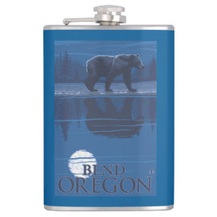 Bär im Mondschein - Biegung, Oregon Flachmann