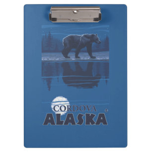 Bär im Mondschein - Cordova, Alaska Klemmbrett