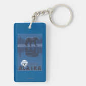 Bär im Mondschein - Cordova, Alaska Schlüsselanhänger (Rückseite)