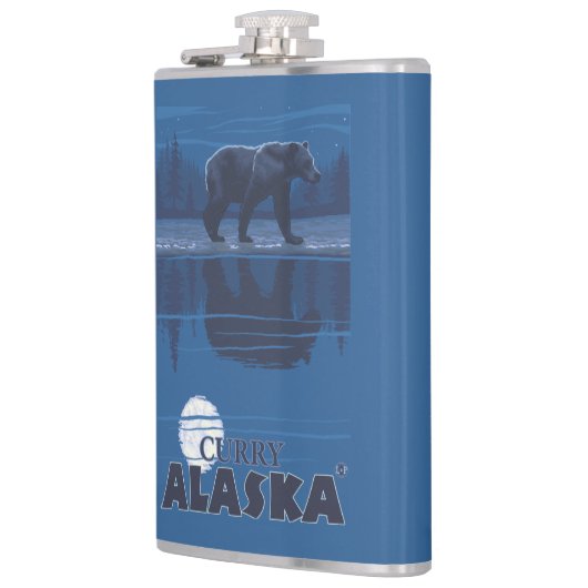 Bär im Mondschein - Curry, Alaska Flachmann (Links)