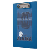 Bär im Mondschein - Curry, Alaska Klemmbrett (Links)