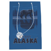 Bär im Mondschein - Curry, Alaska Mittlere Geschenktüte (Vorderseite)