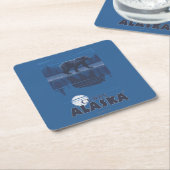 Bär im Mondschein - Curry, Alaska Rechteckiger Pappuntersetzer (angewinkelt)