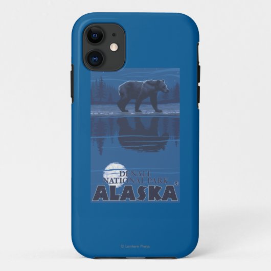 Bär im Mondschein - Denali Nationalpark, Alaska Case-Mate iPhone Hülle (Rückseite)
