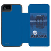 Bär im Mondschein - Denali Nationalpark, Alaska Incipio iPhone Geldbeutel-Hülle (Folio Geöffnet)