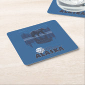 Bär im Mondschein - Denali Nationalpark, Alaska Rechteckiger Pappuntersetzer (angewinkelt)