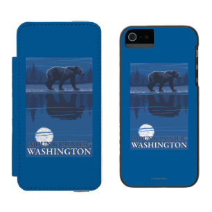 Bär im Mondschein - der Mount Rainier, Washington Incipio Watson™ iPhone 5 Geldbörsen Hülle
