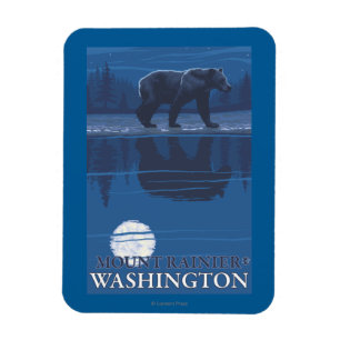 Bär im Mondschein - der Mount Rainier, Washington Magnet