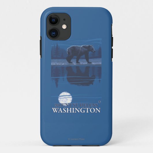 Bär im Mondschein - der Mount Saint Helens, Case-Mate iPhone Hülle (Rückseite)