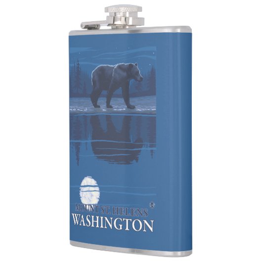 Bär im Mondschein - der Mount Saint Helens, Flachmann (Links)