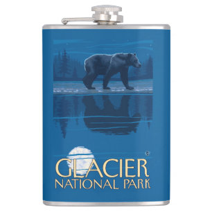 Bär im Mondschein - Glacier Nationalpark, M.Ü. Flachmann