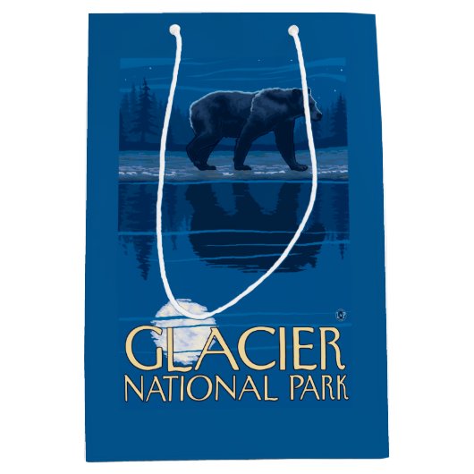 Bär im Mondschein - Glacier Nationalpark, M.Ü. Mittlere Geschenktüte (Vorderseite)
