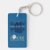 Bär im Mondschein - Glacier Nationalpark, M.Ü. Schlüsselanhänger (Rückseite)