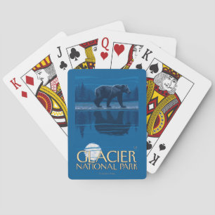 Bär im Mondschein - Glacier Nationalpark, M.Ü. Spielkarten
