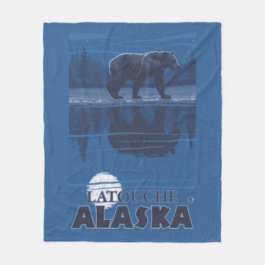 Bär im Mondschein - Latouche, Alaska Fleecedecke (Vorderseite)