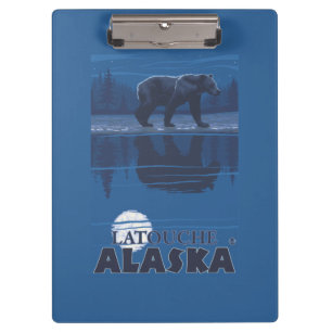 Bär im Mondschein - Latouche, Alaska Klemmbrett