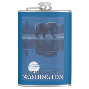 Bär im Mondschein - Nordkaskaden, Washington Flachmann