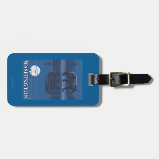 Bär im Mondschein - Nordkaskaden, Washington Gepäckanhänger (Vorderseite horizontal)