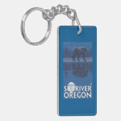 Bär im Mondschein - Sun-Fluss, Oregon Schlüsselanhänger (Vorderseite links)