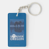 Bär im Mondschein - Sun-Fluss, Oregon Schlüsselanhänger (Rückseite)