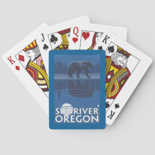 Bär im Mondschein - Sun-Fluss, Oregon Spielkarten