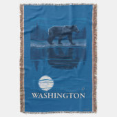 Bär im Mondschein - Washington Decke (Vorderseite Vertikal)