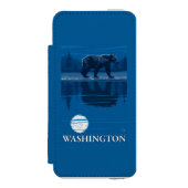 Bär im Mondschein - Washington Incipio iPhone Geldbeutel-Hülle (Folio Vorderseite)