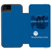 Bär im Mondschein - Washington Incipio iPhone Geldbeutel-Hülle (Folio Geöffnet)