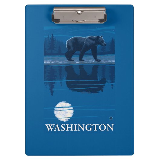 Bär im Mondschein - Washington Klemmbrett (Vorderseite)