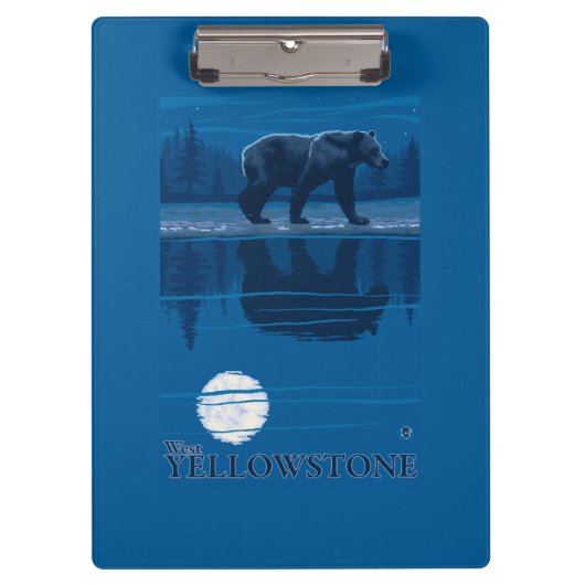 Bär im Mondschein - WestYellowstone, Montana Klemmbrett (Vorderseite)