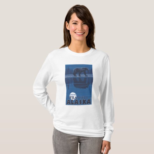 Bär im Mondschein - Wrangell, Alaska T-Shirt (Vorne ganz)