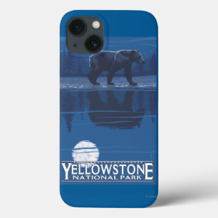 Bär im Mondschein - Yellowstone Nationalpark iPhone 13 Hülle