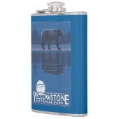 Bär im Mondschein - Yellowstone Nationalpark Flachmann (Links)