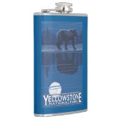 Bär im Mondschein - Yellowstone Nationalpark Flachmann (Rechts)