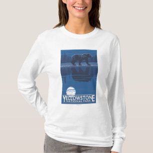 Bär im Mondschein - Yellowstone Nationalpark T-Shirt