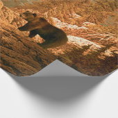 Bär im Rocky Mountainbike, braun, tierisch, grizz Geschenkpapier (Ecke)