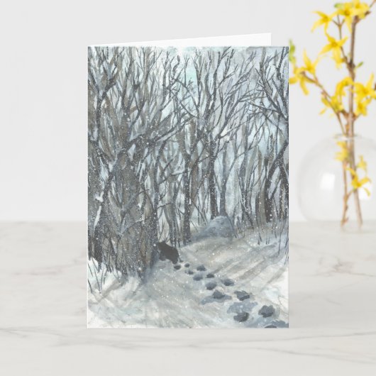 Bär im Schneewald Karte (Gelbe Blume)