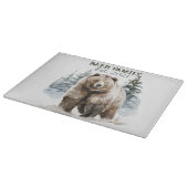 Bär im Schneewald Schneidebrett (Ecke)