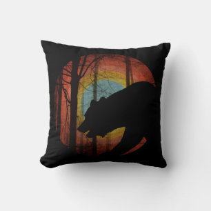 BÄR IM WALD FOREST VINTAGE KISSEN