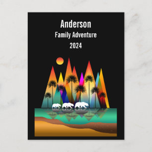 Bär im Wald Moderne Berge Postkarte