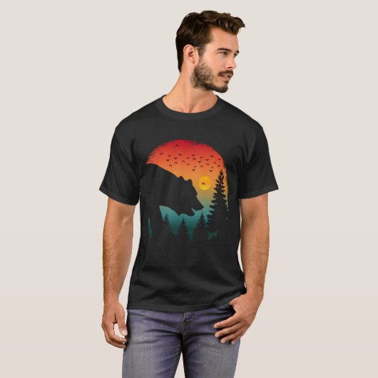 Bär im Wald Vintag T-Shirt (Vorne ganz)